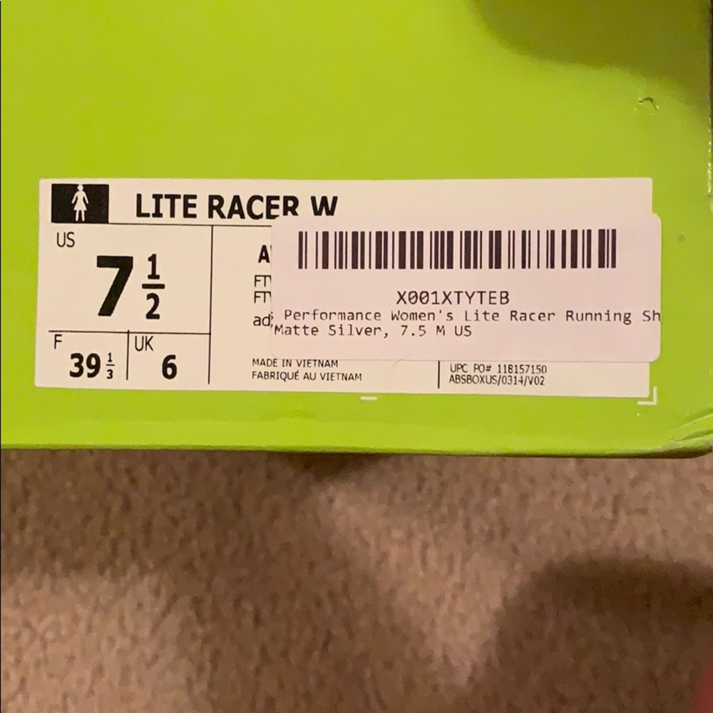 White Adidas- Lite Racers - Picture 3 of 3